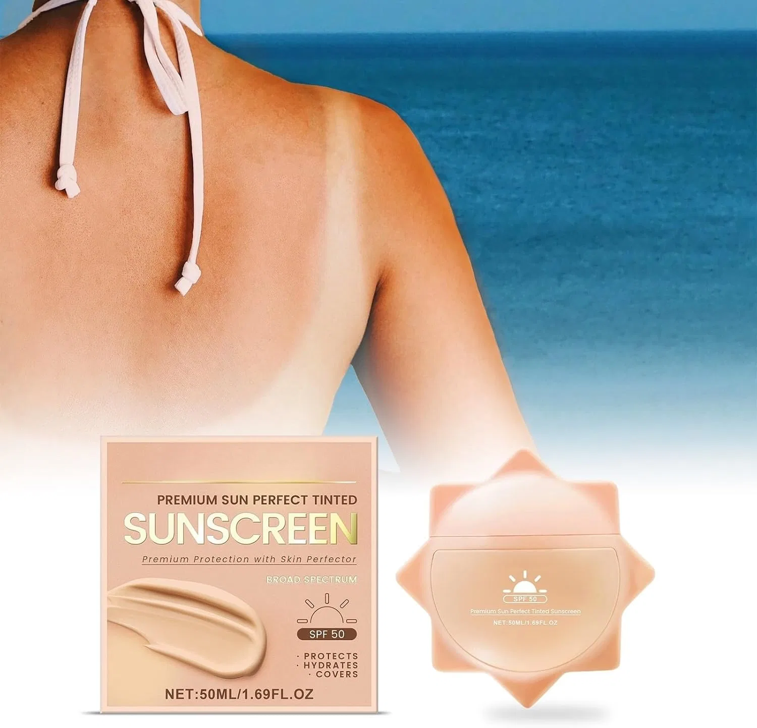 Солнцезащитный крем для лица с SPF50 PA++++, нелипкий, антиоксидантный, увлажняющий, 50 мл, хаки Generic — фото 3
