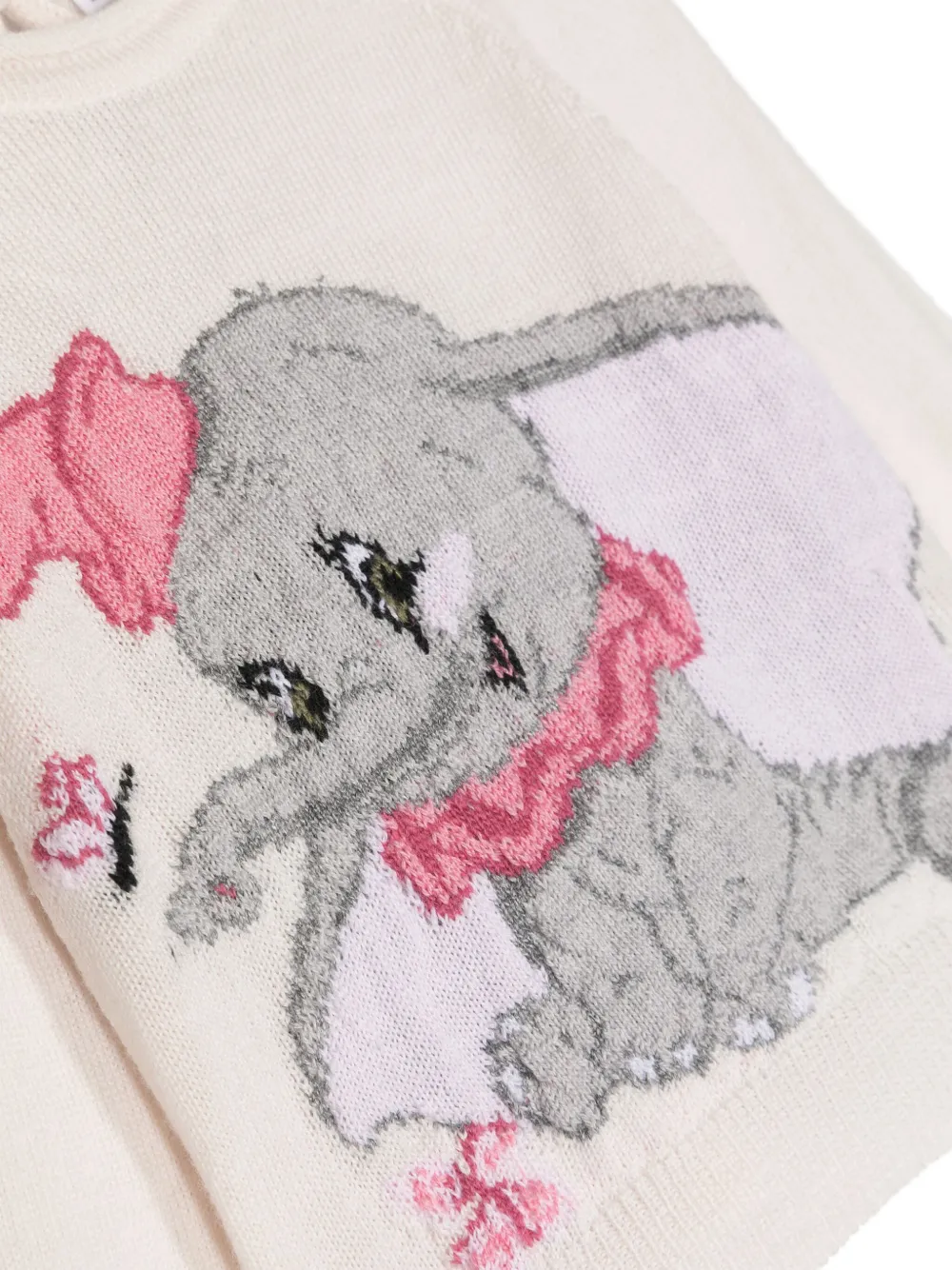 Шерстяной джемпер Dumbo из коллаборации с Disney Monnalisa, розовый — фото 3