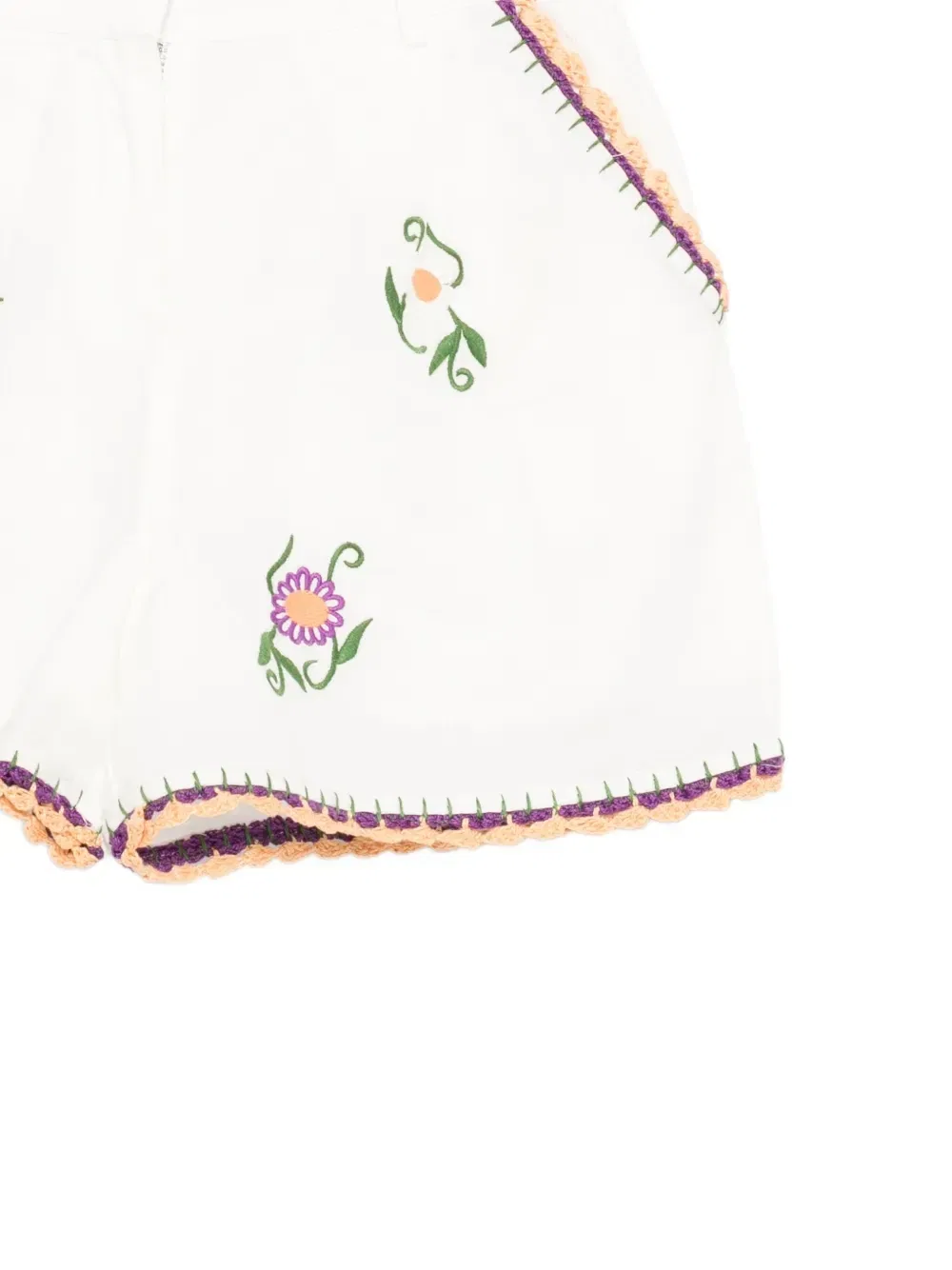 Шорты с цветочной вышивкой Stella McCartney Kids, белый — фото 3