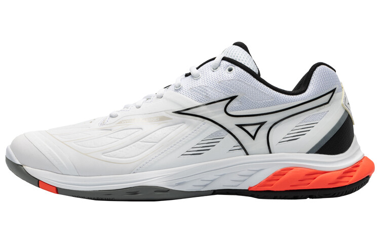 Обувь для бадминтона Mizuno Wave Fang 2 унисекс, White/Black/Fiery Coral 2