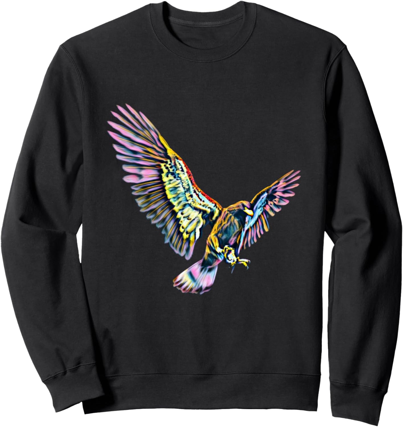 

Толстовка с красочным дизайном и изображением орла и хищной птицы Eagle Bird Animal Gift Christmas - Birthday, черный