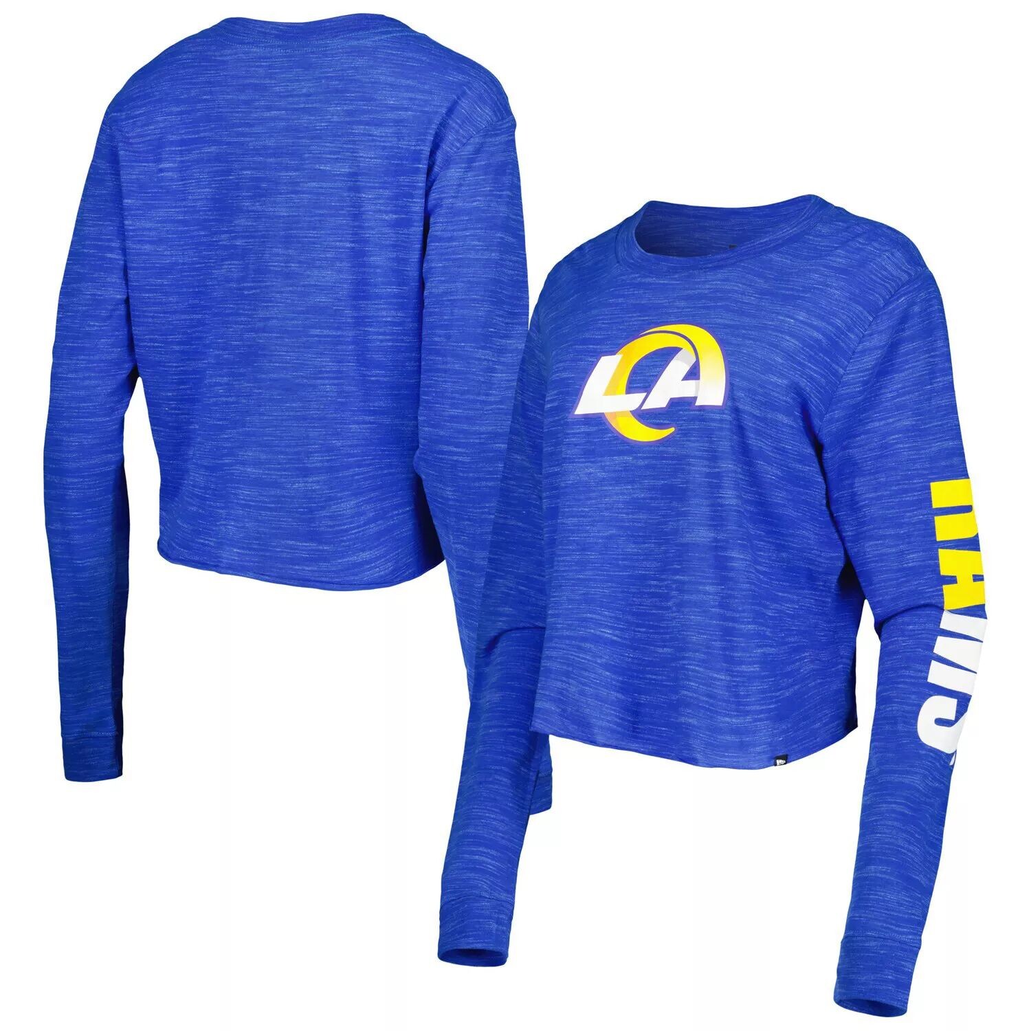 

Женская укороченная футболка с длинными рукавами New Era Royal Los Angeles Rams New Era
