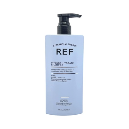 

Ref Intense Hydrate Shampoo 600 мл Безсульфатный шампунь с натуральными экстрактами для защиты, силы и увлажнения волос Reference Of Sweden