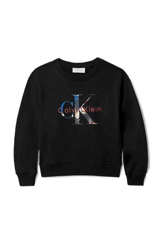 Детская хлопковая толстовка Calvin Klein Jeans, черный — фото 2