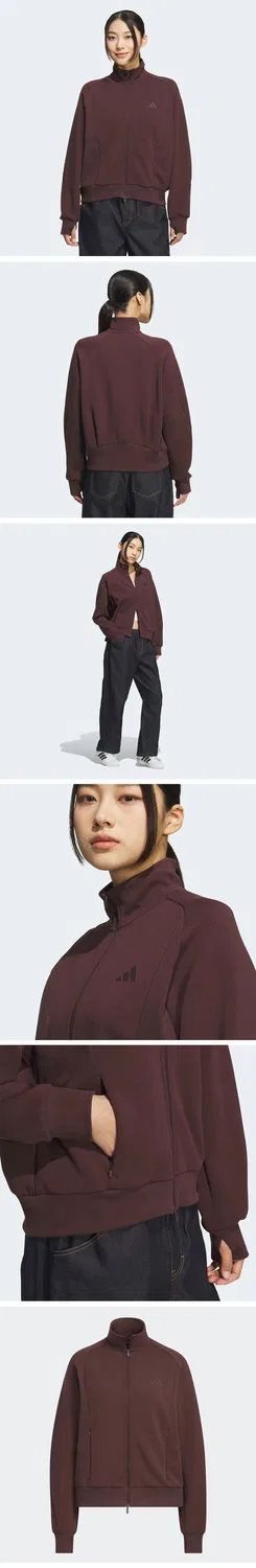 Женский свободный жакет Soft Lux коричневого цвета от Adidas — фото 4