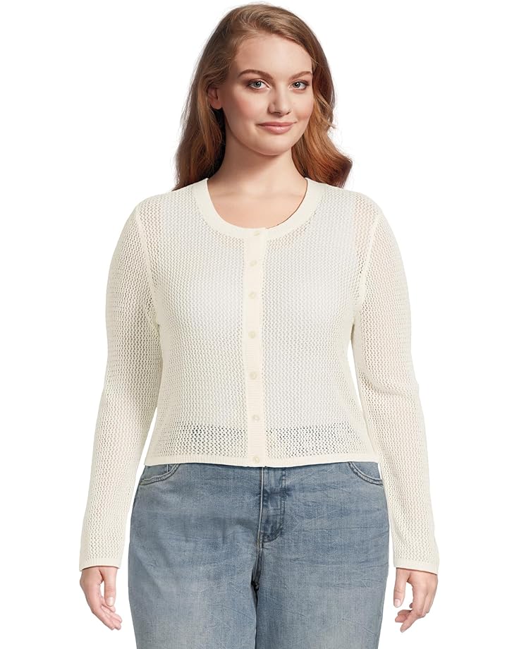 

Свитер Mod-o-doc Long Sleeve Button Front Open Knit Sweater, белый