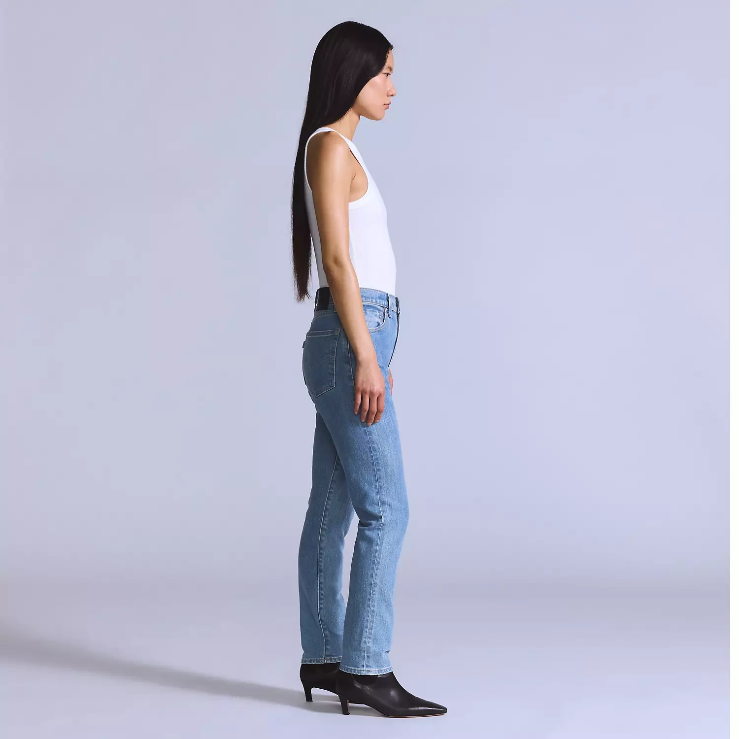 Женские джинсы Slim Fit с высокой посадкой Levi's, цвет Pool Side - Medium Wash — фото 4