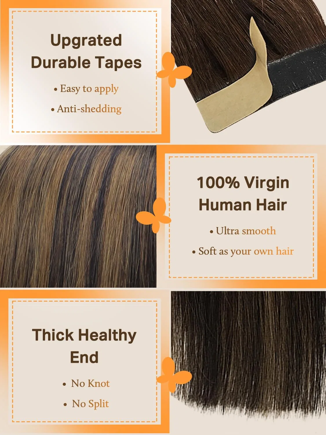 Накладные волосы на ленте «Tape-In Real Hair Extensions» 50 см от DOORES Doores — фото 3