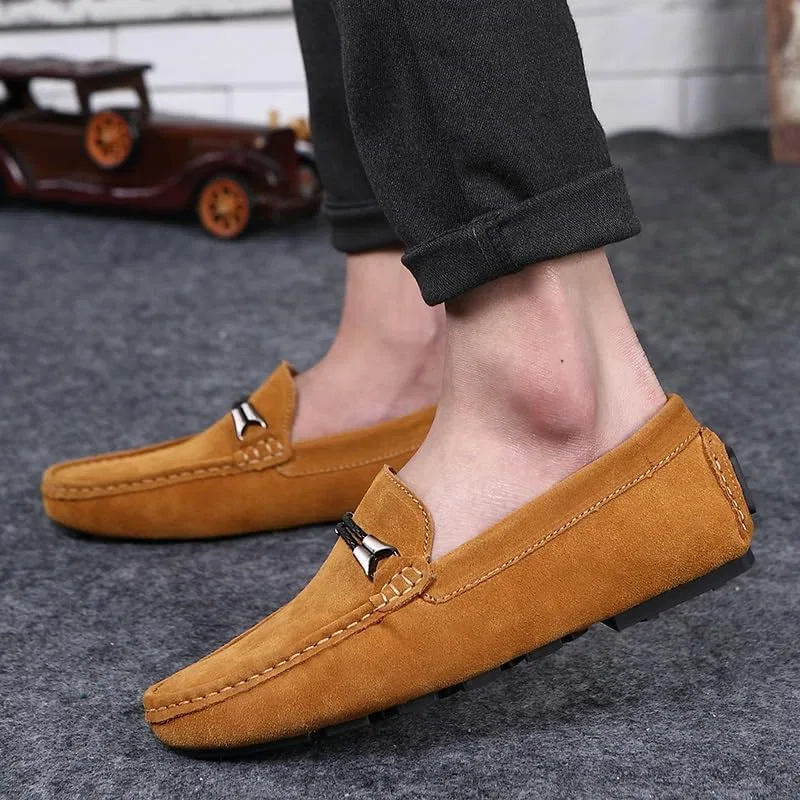 Мокасины мужские кожаные TAYGUM, модель Loafers, желтый — фото 4