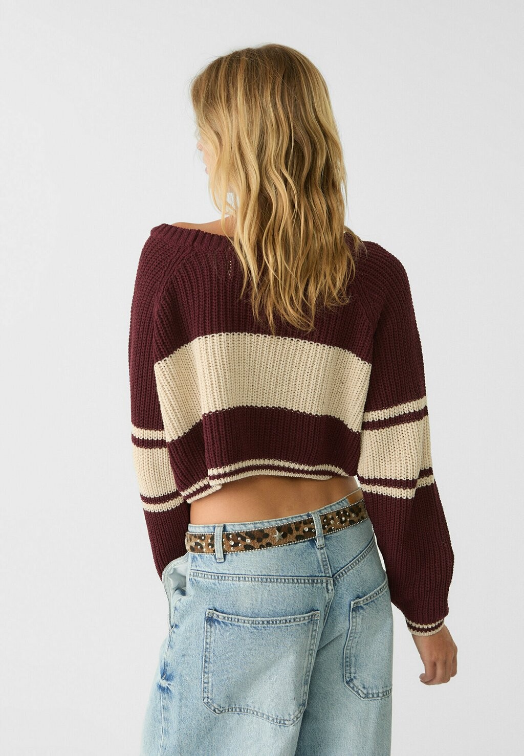 

Джемпер STRIPED Stradivarius, Бордо