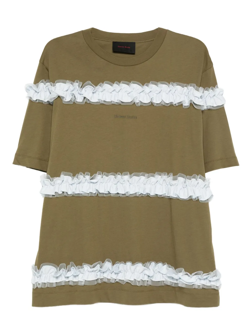 

Футболка с оборками Simone Rocha, зеленый