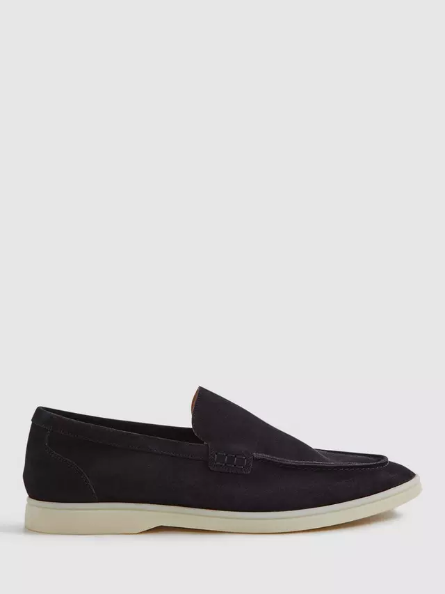 

Лоферы Reiss Kason Slip-On Suede, темно-синий