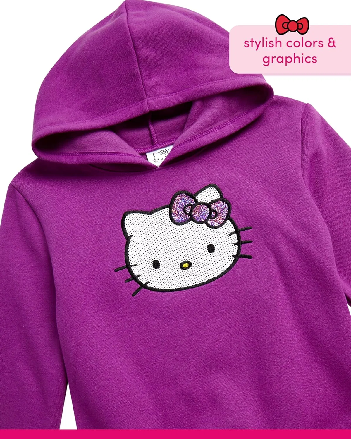 Детский спортивный костюм Hello Kitty, 2 предмета: худи и карго-штаны, Striking Purple — фото 3