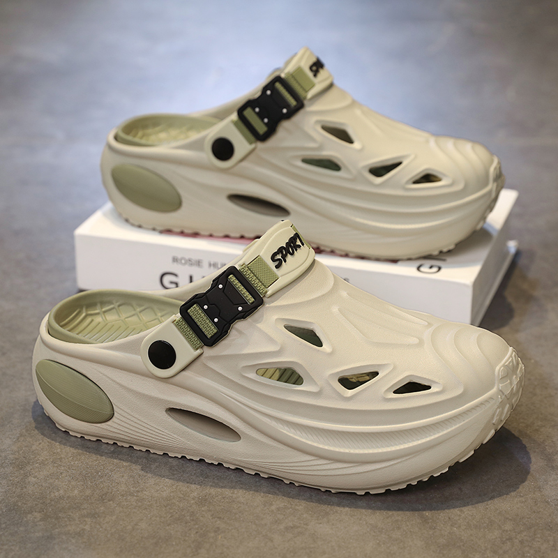 GAISIMA Клоги мужские бежево-зеленые, цвет Beige Green — фото 2
