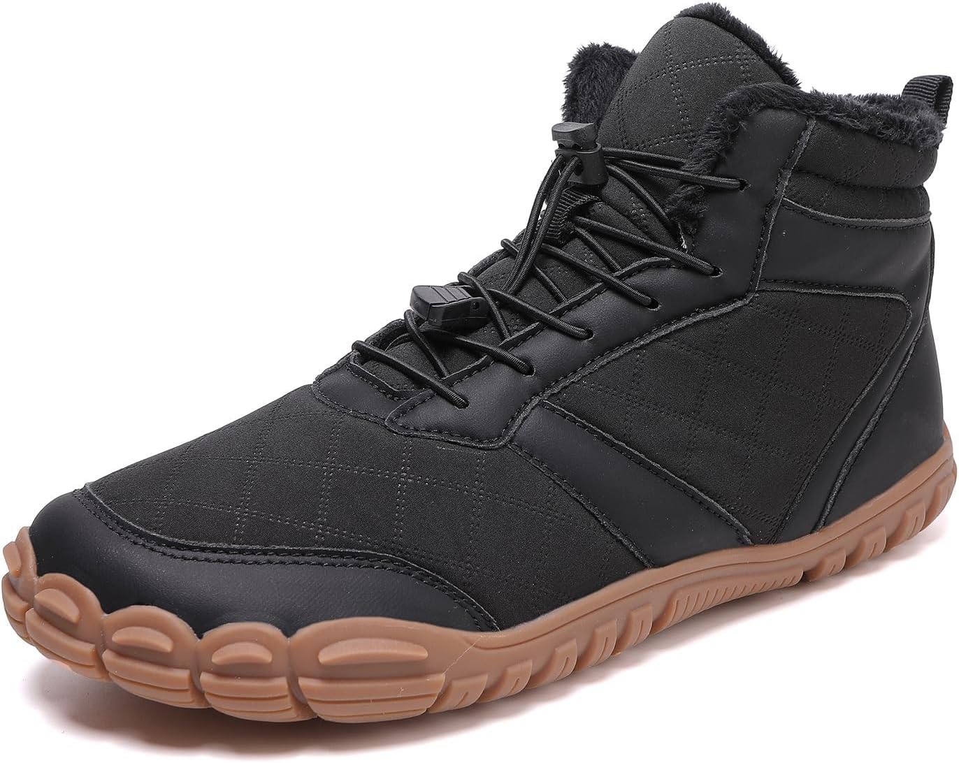 

Зимние походные босоножки для женщин и мужчин, водонепроницаемые походные туфли с широким носком, минималистичные теплые ботинки на снег с нулевым каблуком, обувь на каждый день Zureto, черный