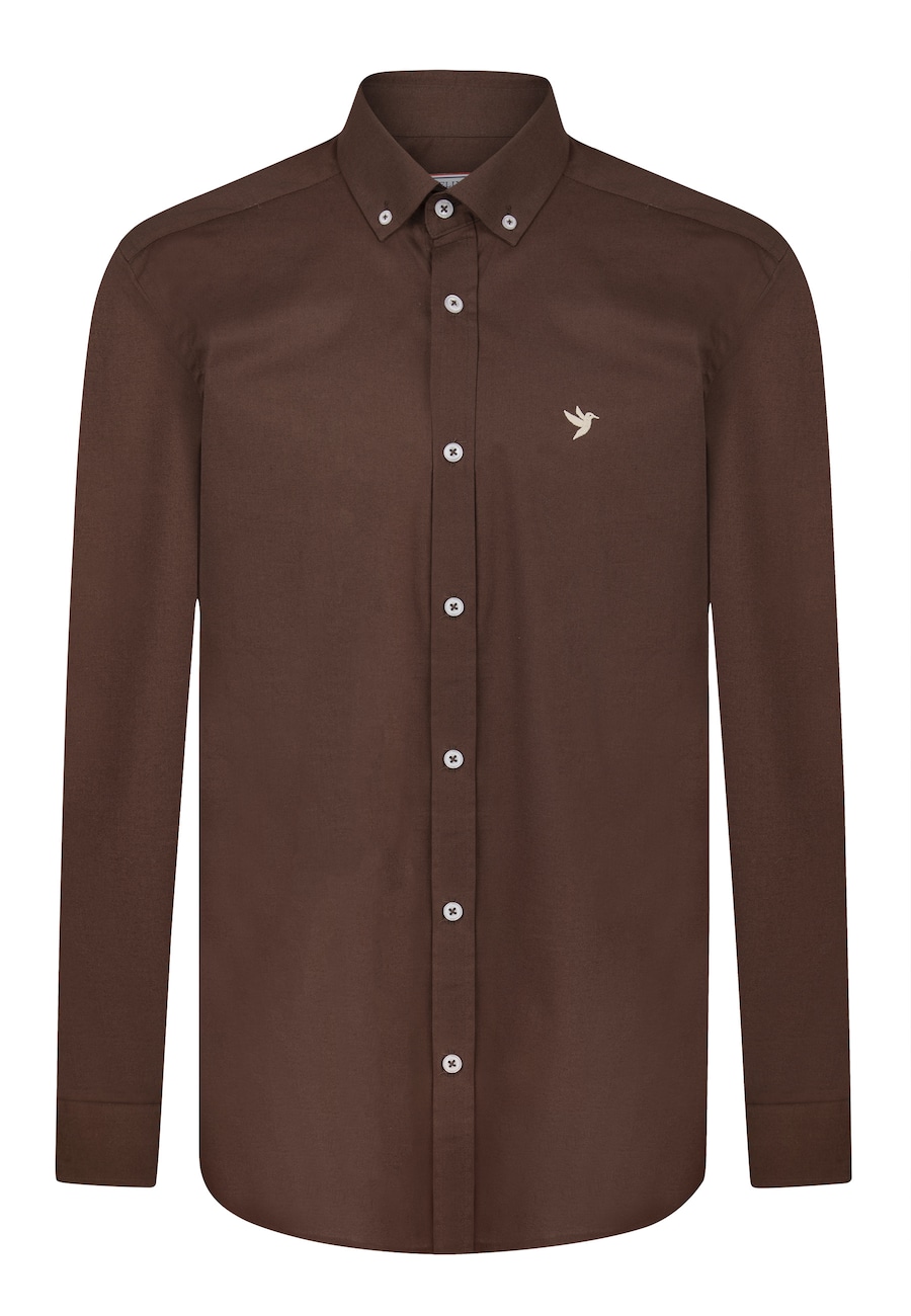 

Рубашка на пуговицах классического кроя Felix Hardy, коричневый