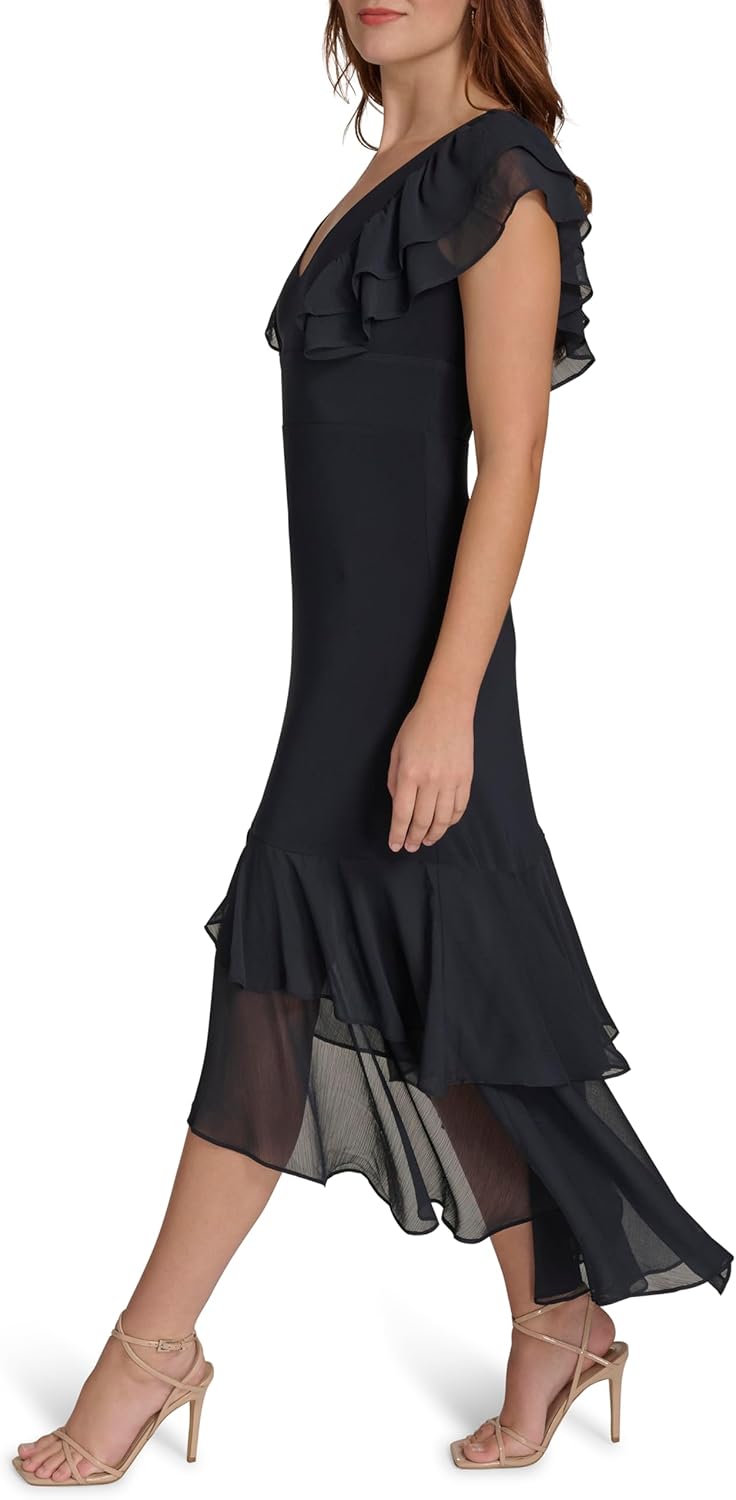 

Женское легкое платье макси с V-образным вырезом от Tommy Hilfiger, Sky Captain