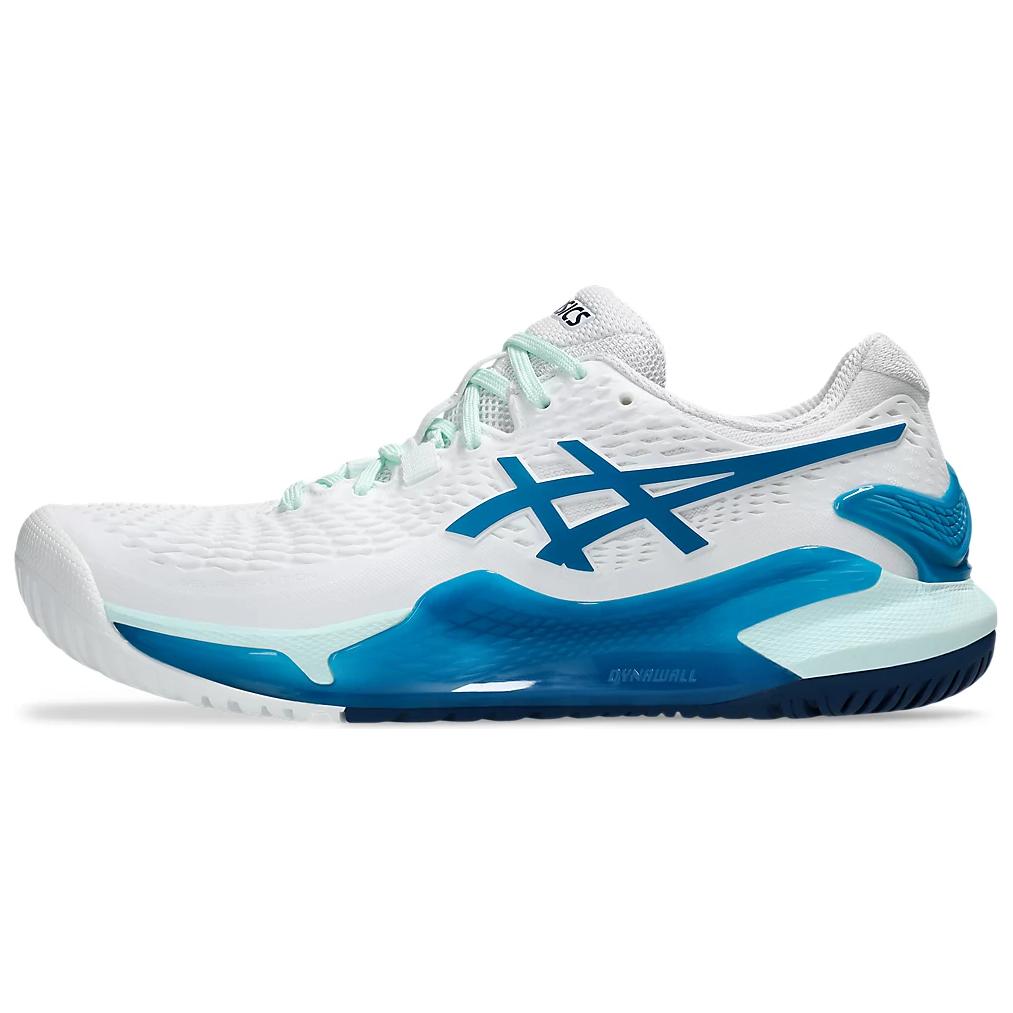

ASICS Женские кроссовки Gel Resolution 9 бело-бирюзовые, цвет White/Cyan