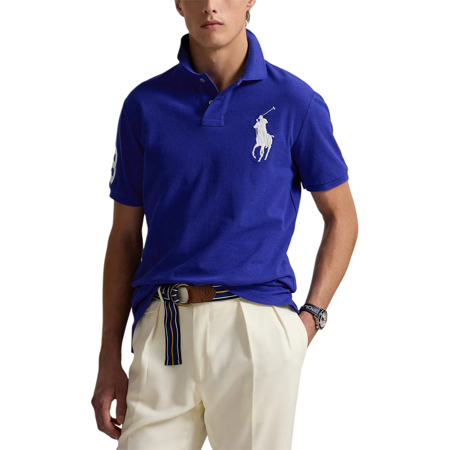 Мужское поло Big Pony классической версии Polo Ralph Lauren, Royal Blue — фото 4