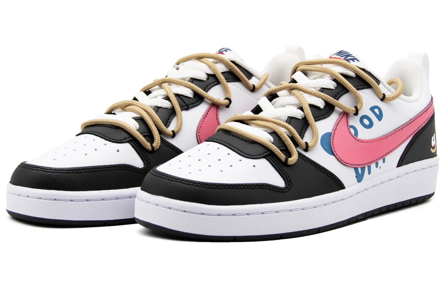 

Кроссовки Nike Court Borough Skateboarding Shoes Women's Low-top White/black/pink, белый