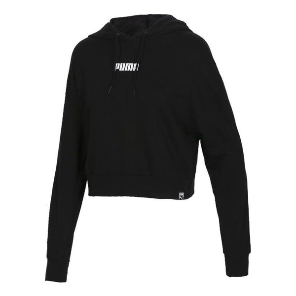 

Толстовка logo short hoodie 'black' Puma, черный