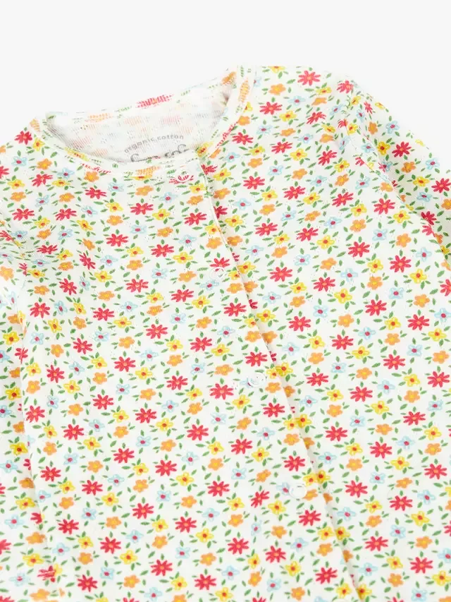 Детский комбинезон для сна Baby Lovely Point с цветочным принтом, разноцветный Frugi — фото 2