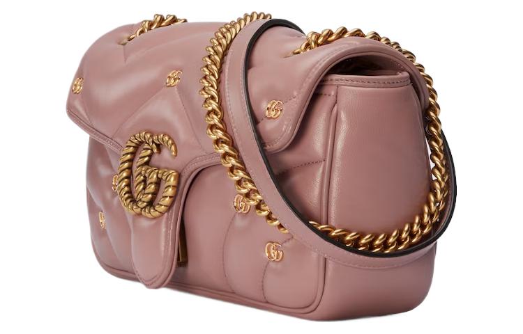 Женская сумка через плечо GUCCI GG Marmont из стеганой кожи, розовая — фото 2