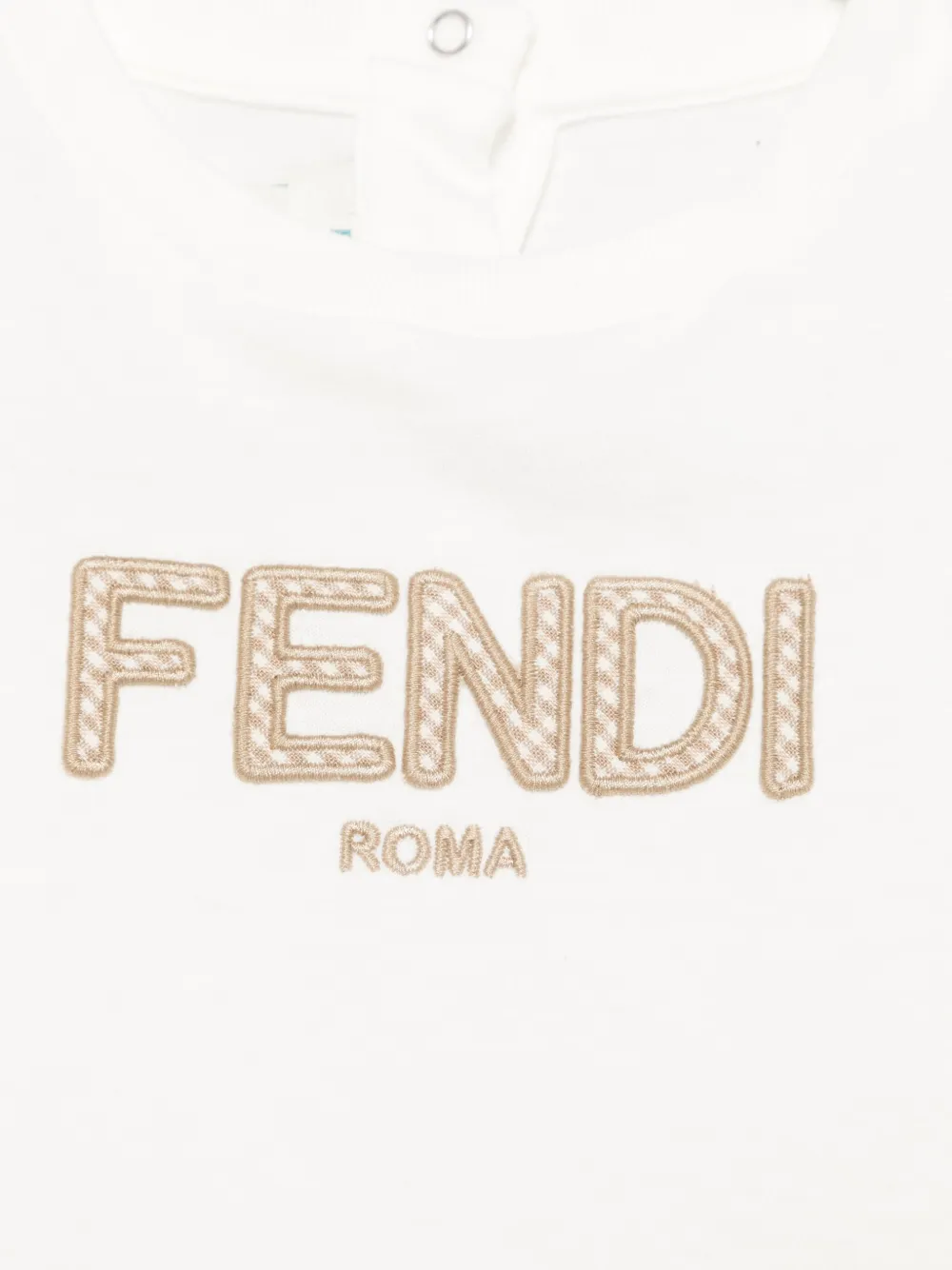 Футболка из джерси с вышитым логотипом FENDI KIDS, белый — фото 3