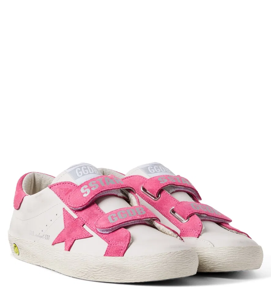 Кроссовки в стиле олдскул с замшевой отделкой Golden Goose Kids, белый