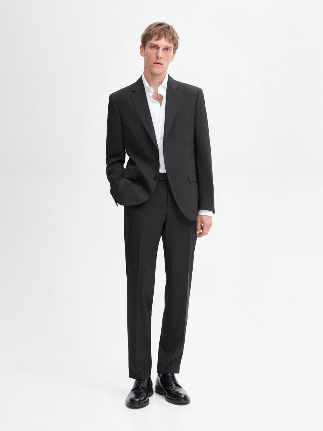 

100% шерстяной серый пиджак Massimo Dutti, серый