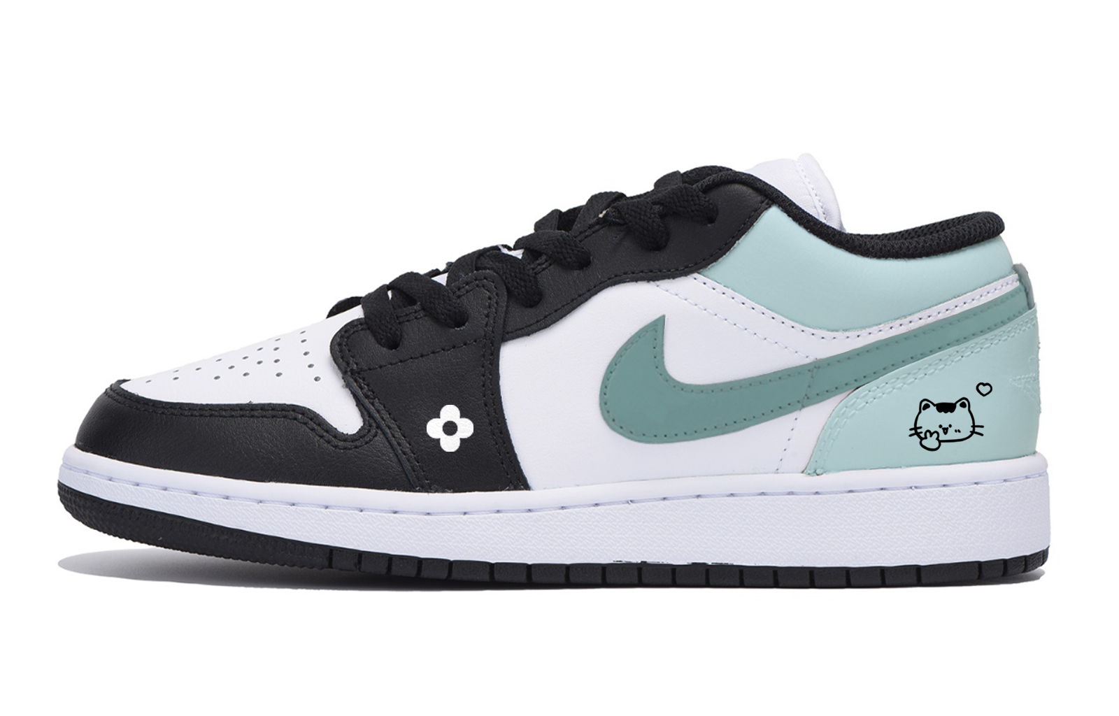 

Jordan Баскетбольные кроссовки Air 1 Low Top Vintage, мужские, черные, белые, зеленые