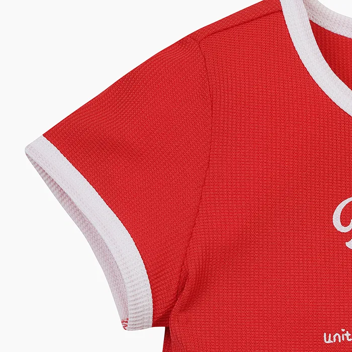 Детское вафельное платье-клёш красного цвета от Benetton Kids — фото 4