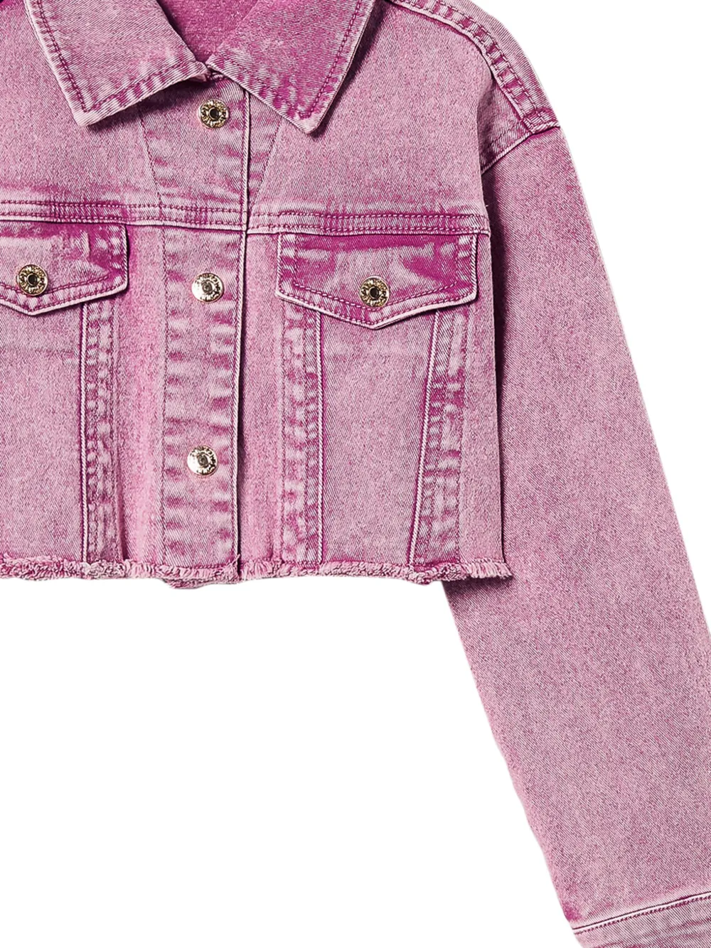 Укороченная джинсовая куртка TWINSET Kids, розовый — фото 2