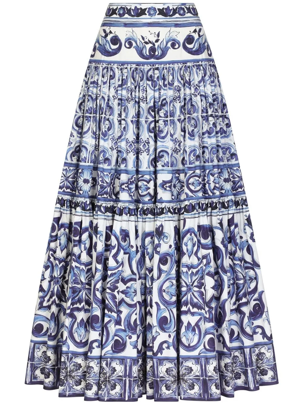 

Юбка макси с принтом Majolica и складками DOLCE & GABBANA, синий