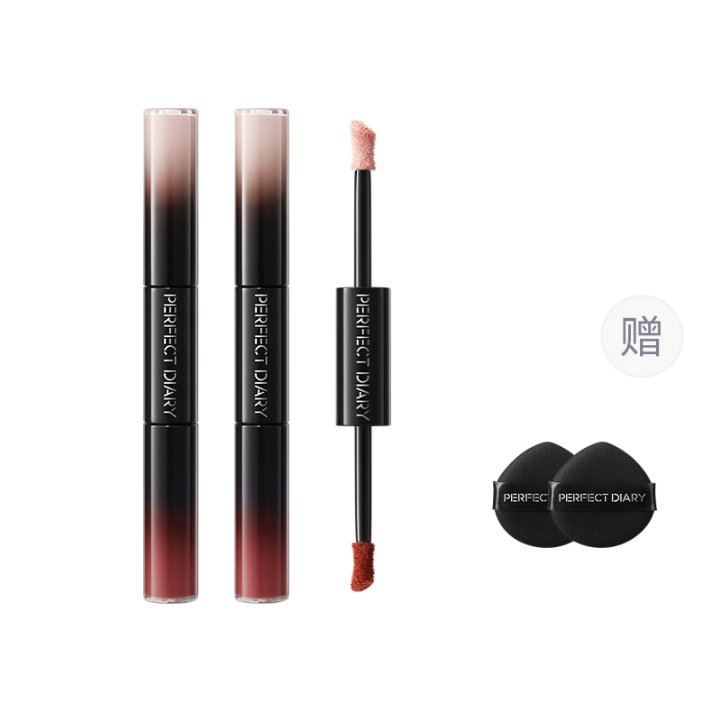 

Крем-румяна и помада 2 в 1 с эффектом хайлайтера, осветляющие и питающие PERFECT DIARY, (2-pack) 02 rose problem*2