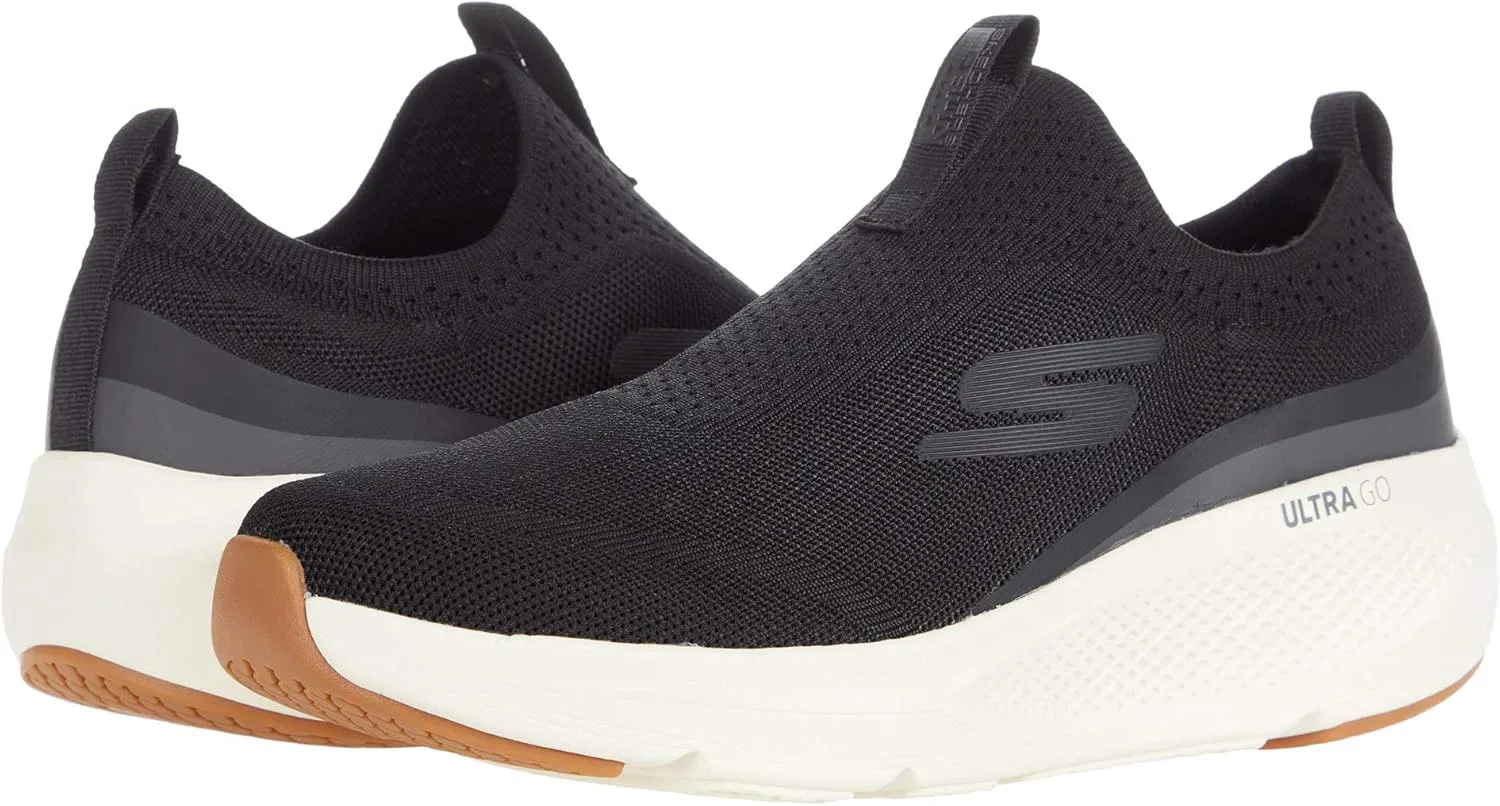 Мужские спортивные кроссовки Skechers GOrun Elevate Athletic Slip-On для тренировок и бега с амортизацией, 2-Black White — фото 3