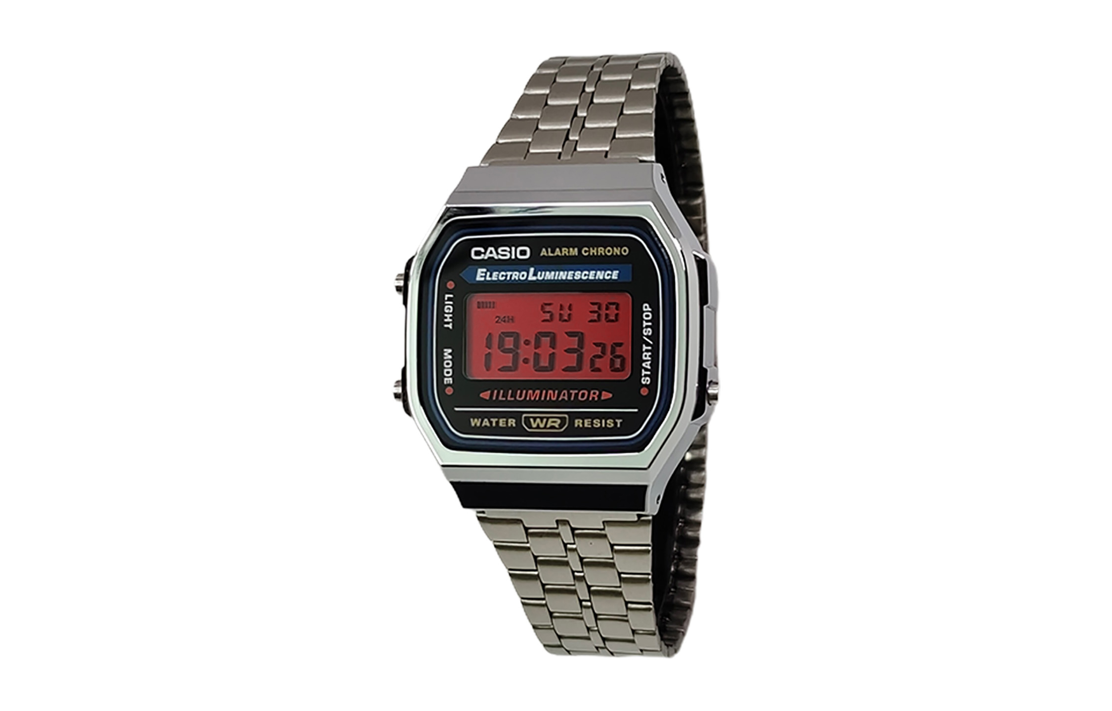 

CASIO Мужские часы Retrofit Series с кварцевым механизмом, стальной браслет, черный циферблат