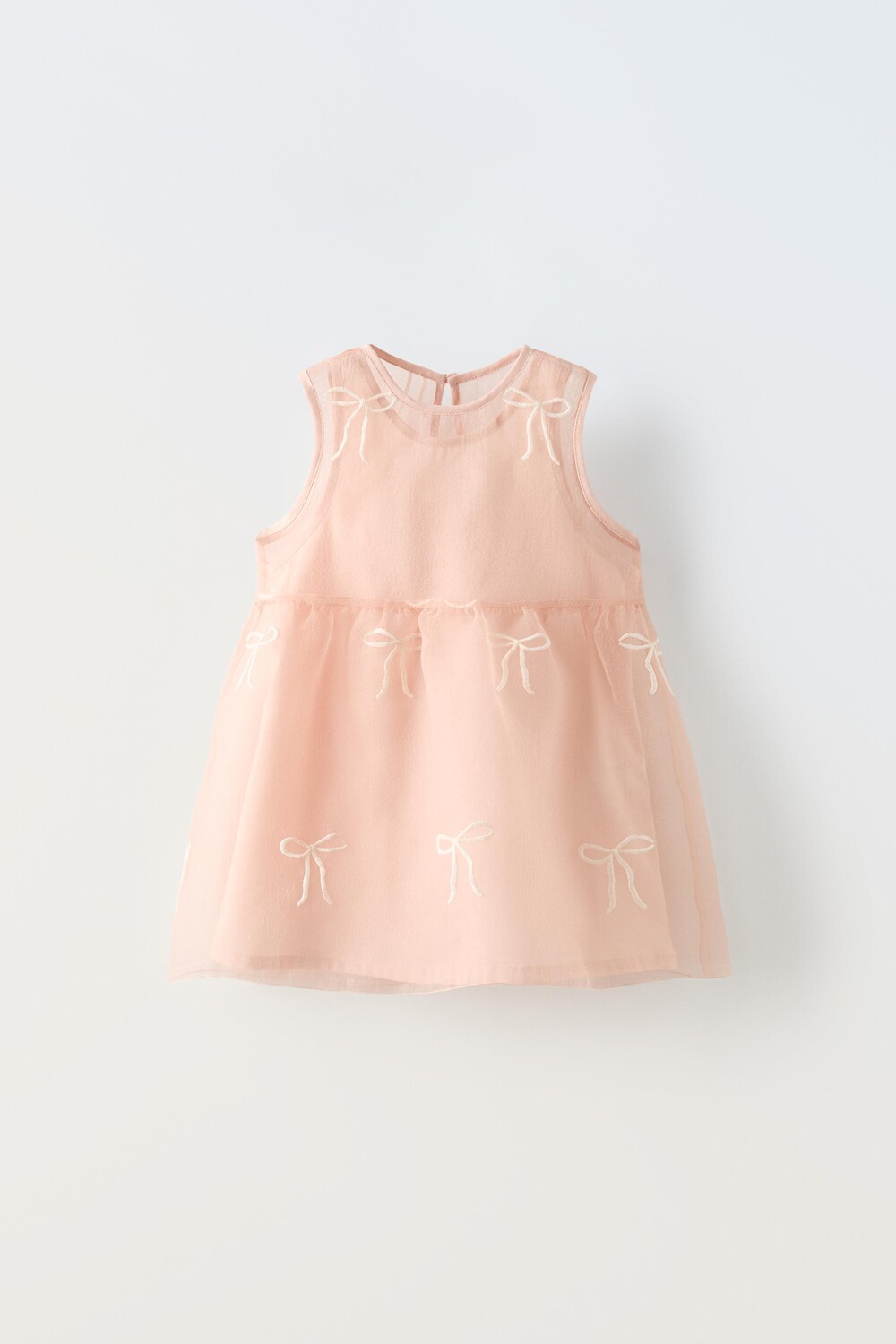 

Платье из органзы с бантами ZARA, розовый