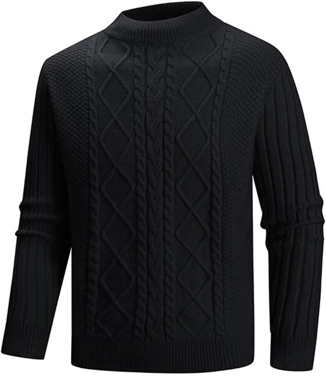 

Мужской свитер с узором "косичка" и рифленой вязкой, Slim Fit, легкий