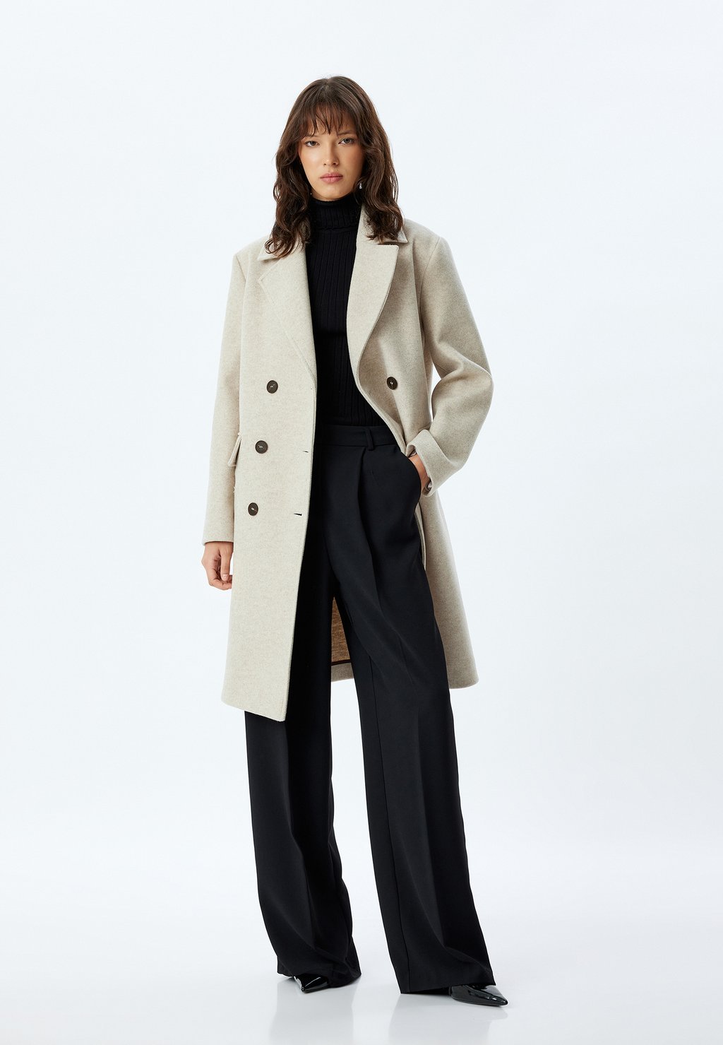 

Классическое пальто Koton, коричневый