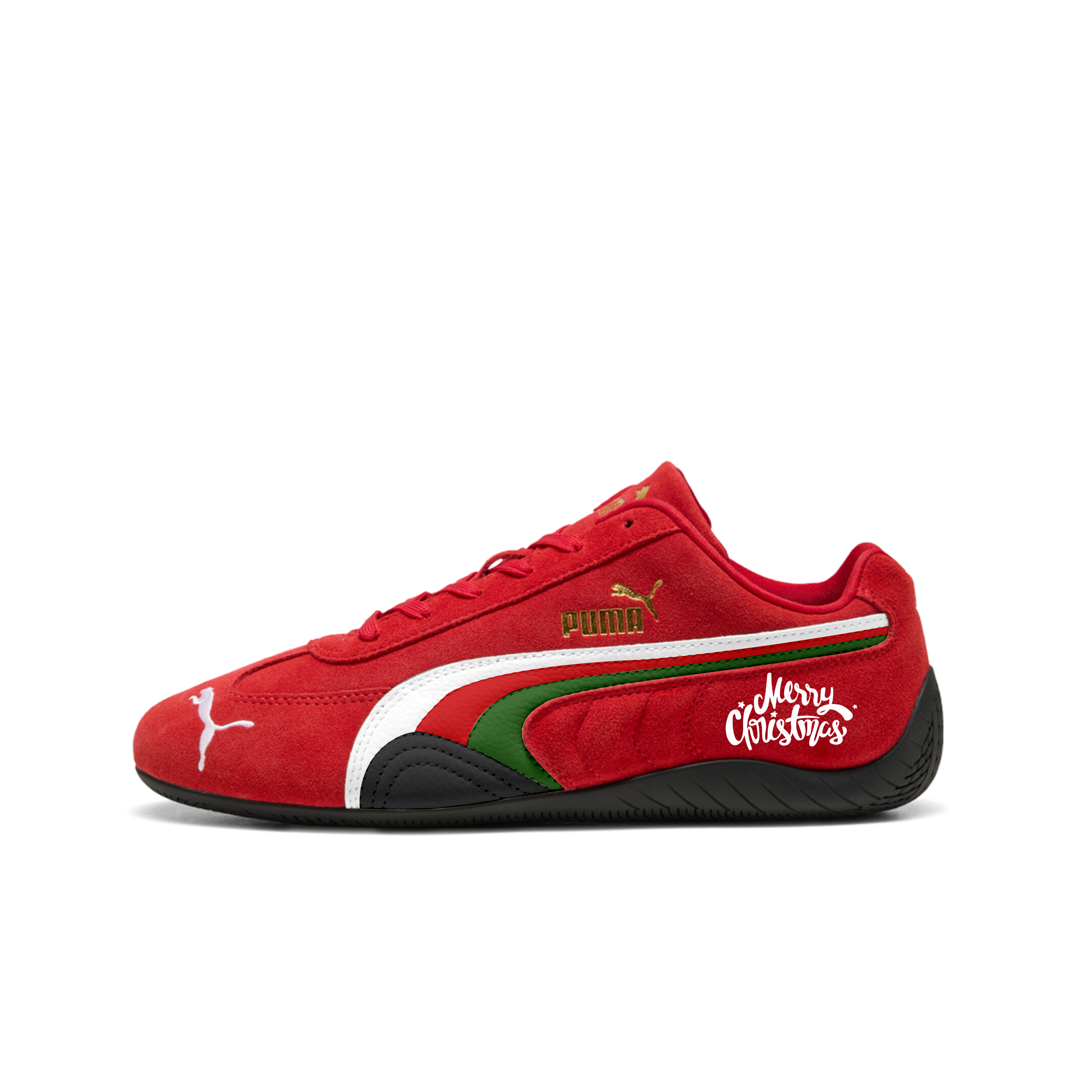 

PUMA Speedcat Go Echoing Creation, Red Sparkling Christmas Cat, устойчивые к истиранию низкие гоночные кроссовки Unisex Red