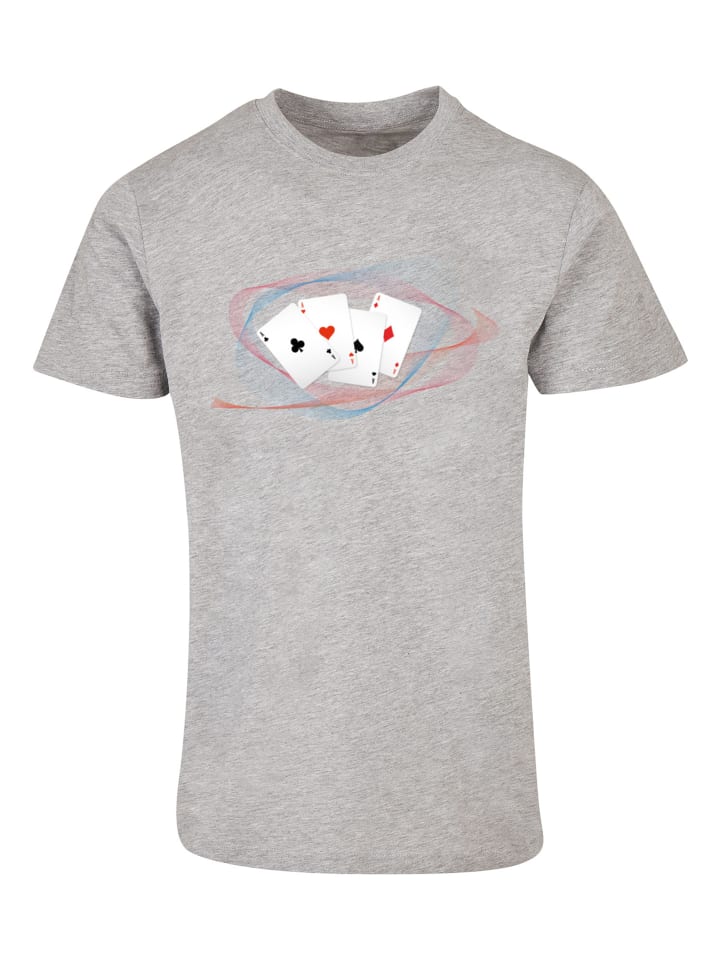 

F4NT4STIC Футболка с игральными картами, буква А, серо-меланжевого цвета, Серый, F4NT4STIC Футболка с игральными картами, буква А, серо-меланжевого цвета