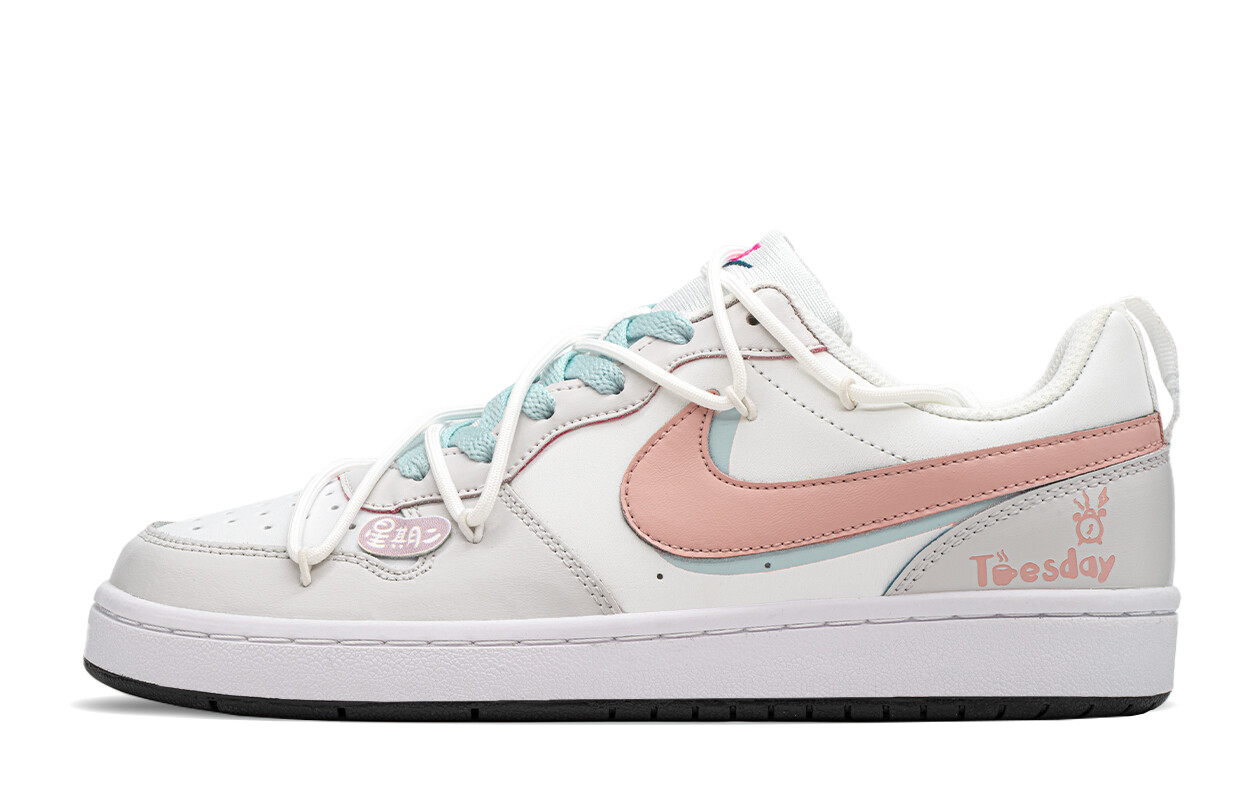 

Кроссовки Nike Court Borough Skateboarding Shoes Women's Low-top Gray/Pink, серый/розовый