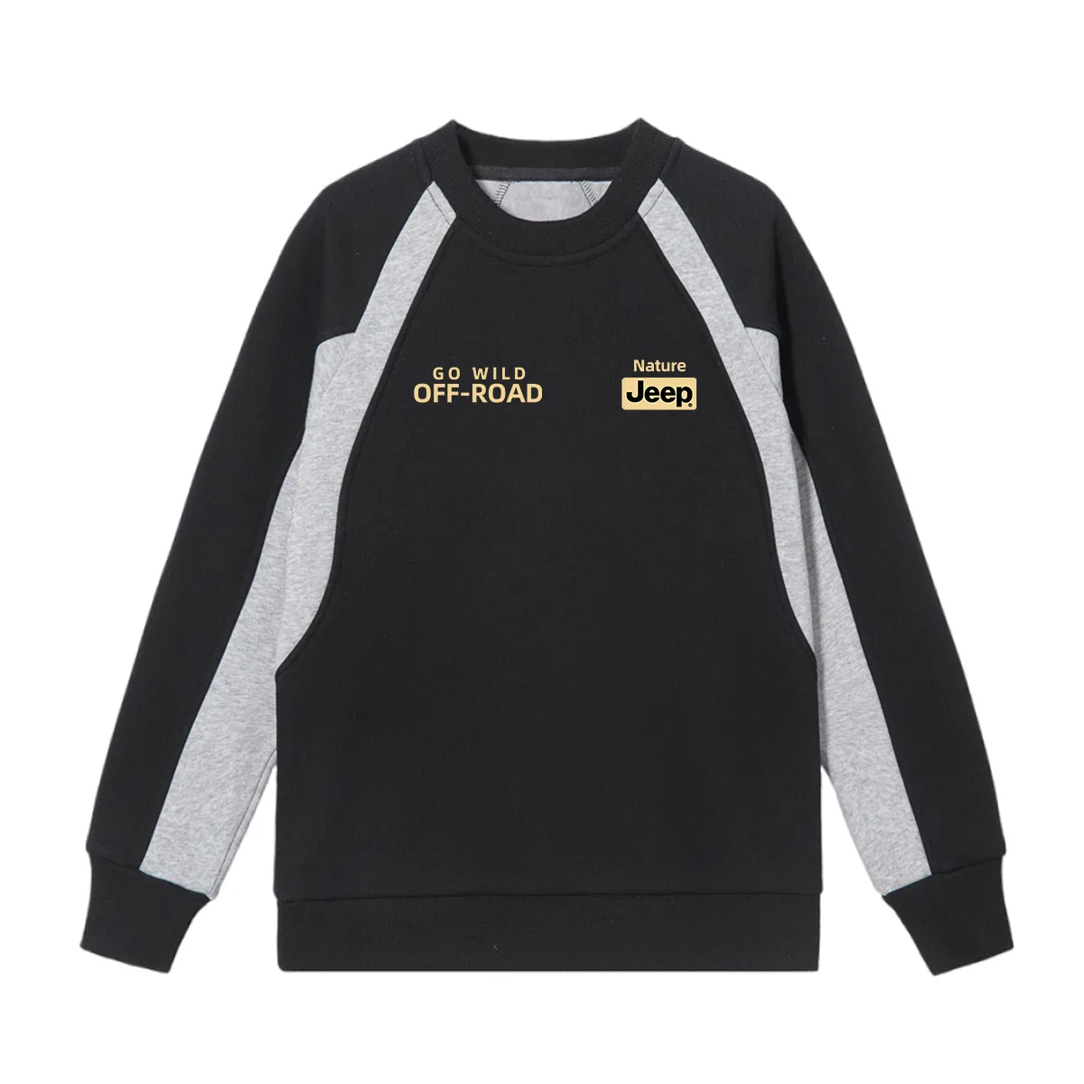 Свитшот детский с круглым вырезом утепленный Grade School Jeep, Black Gray