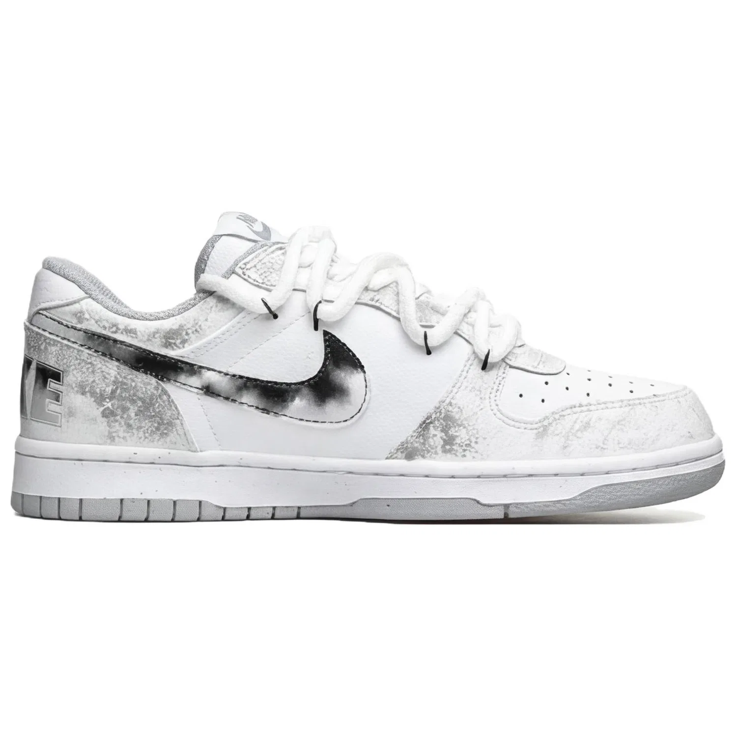 Кроссовки двойная шнуровка Nike Dunk Black White Gray — фото 4