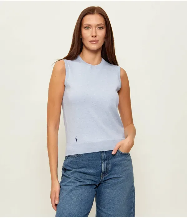 Топ slim fit Polo Ralph Lauren, небесно-голубой