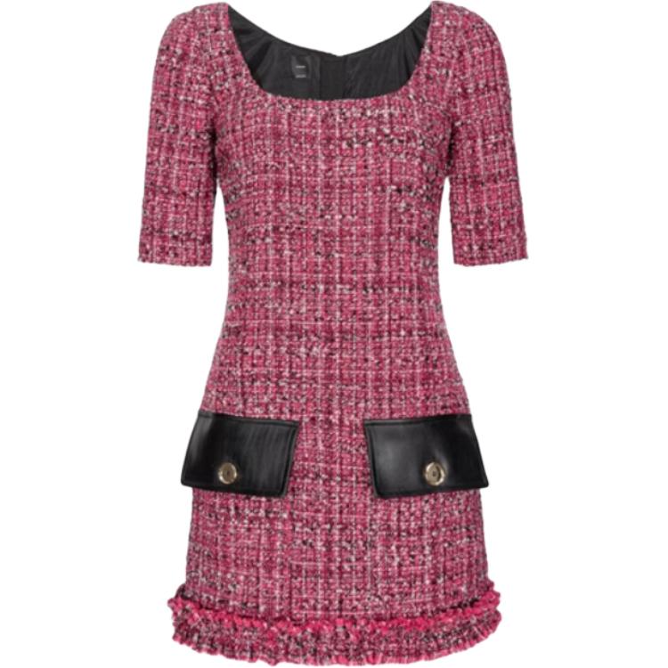 

PINKO Короткое платье с короткими рукавами FW23 женское пурпурное