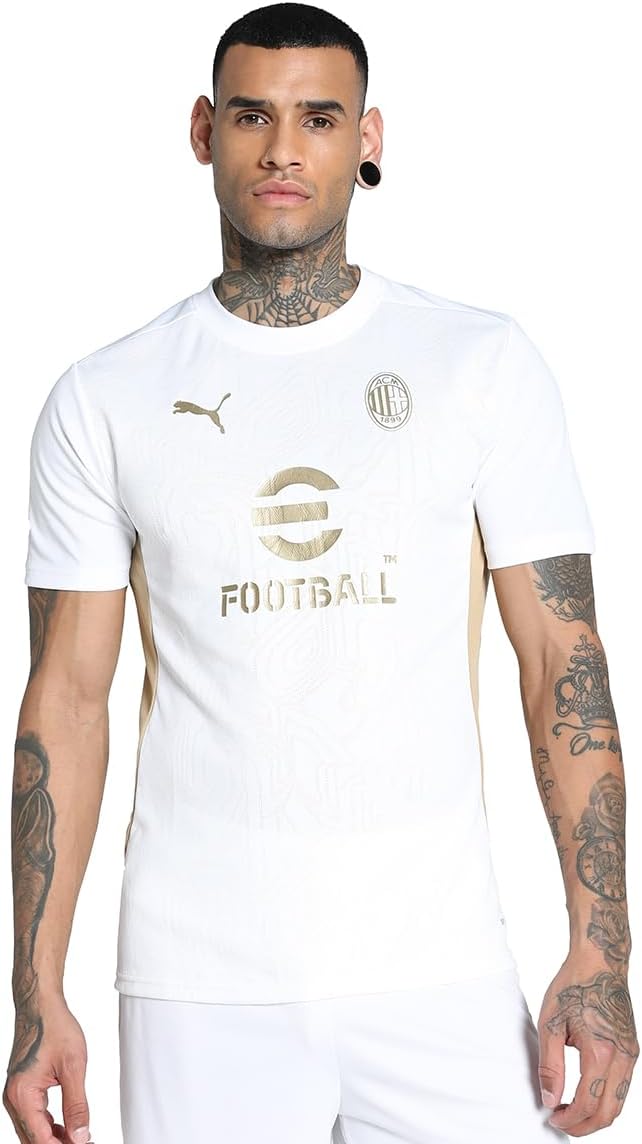 

Мужская спортивная тренировочная футболка Puma ACM SS 777496, белый/золотой