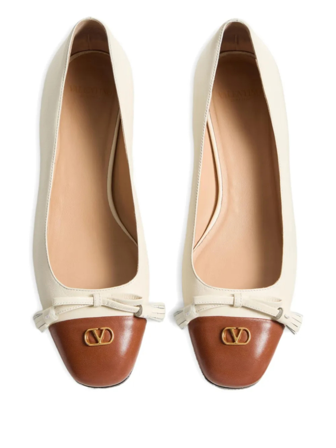 Балетки Valentino Garavani VALET DU ROI KIDSKIN BALLERINA 25MM, нейтральный — фото 3