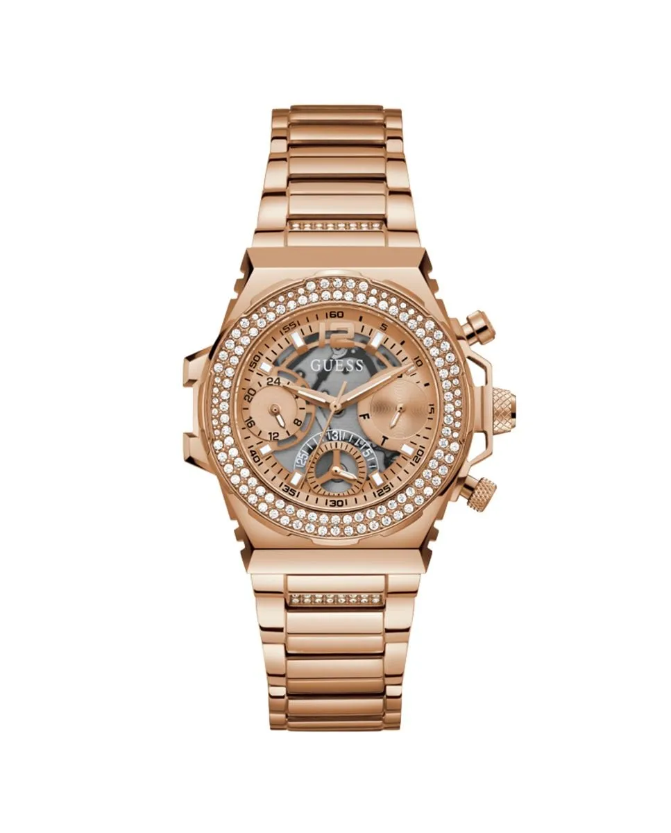 

Женские часы Fusion GW0552L3 из стали и розового золота на ремешке Guess, золото